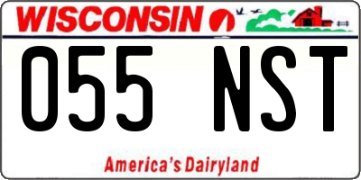 WI license plate 055NST