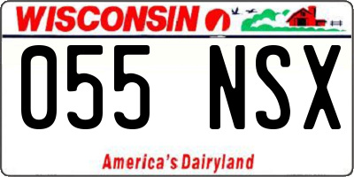 WI license plate 055NSX
