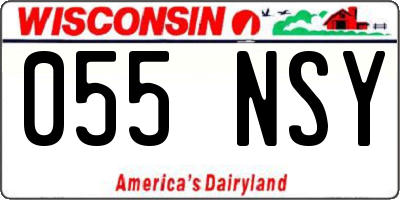 WI license plate 055NSY