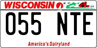 WI license plate 055NTE