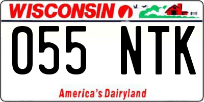 WI license plate 055NTK