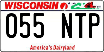 WI license plate 055NTP
