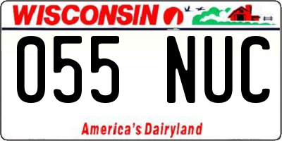 WI license plate 055NUC