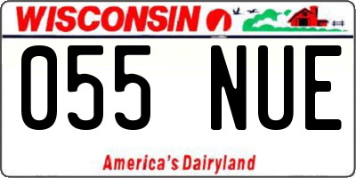 WI license plate 055NUE