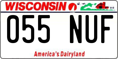 WI license plate 055NUF