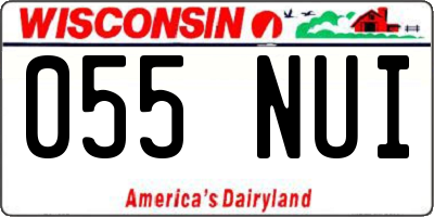 WI license plate 055NUI