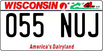 WI license plate 055NUJ