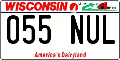 WI license plate 055NUL