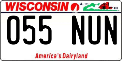 WI license plate 055NUN