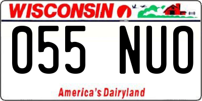 WI license plate 055NUO