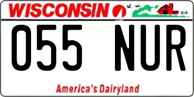 WI license plate 055NUR