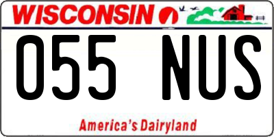 WI license plate 055NUS