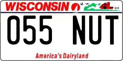 WI license plate 055NUT