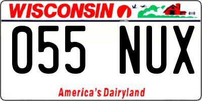 WI license plate 055NUX