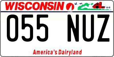 WI license plate 055NUZ