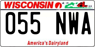 WI license plate 055NWA