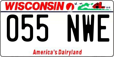 WI license plate 055NWE