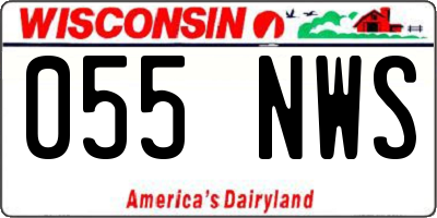 WI license plate 055NWS