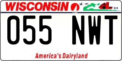 WI license plate 055NWT