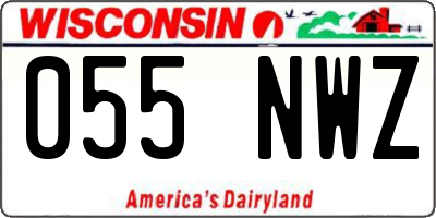 WI license plate 055NWZ