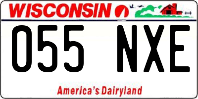 WI license plate 055NXE