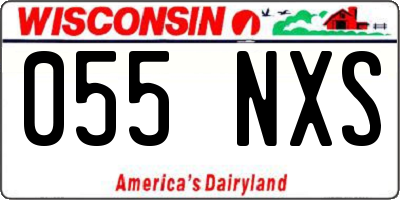 WI license plate 055NXS