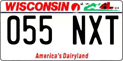 WI license plate 055NXT