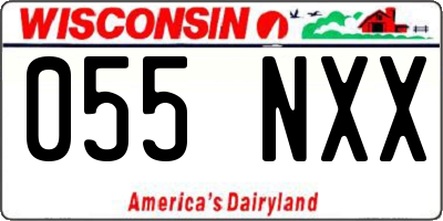 WI license plate 055NXX