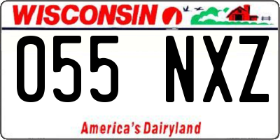 WI license plate 055NXZ