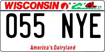 WI license plate 055NYE