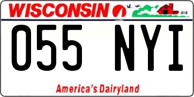 WI license plate 055NYI