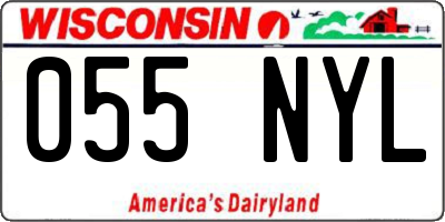 WI license plate 055NYL