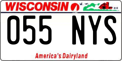 WI license plate 055NYS