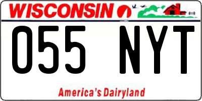 WI license plate 055NYT