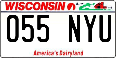 WI license plate 055NYU