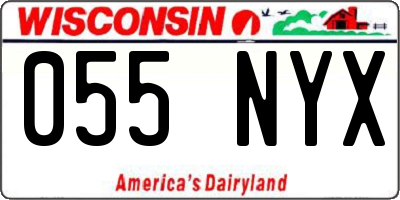 WI license plate 055NYX