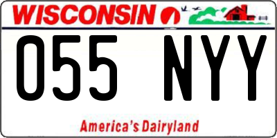 WI license plate 055NYY