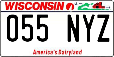 WI license plate 055NYZ