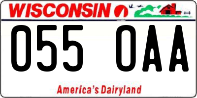 WI license plate 055OAA
