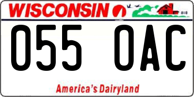 WI license plate 055OAC