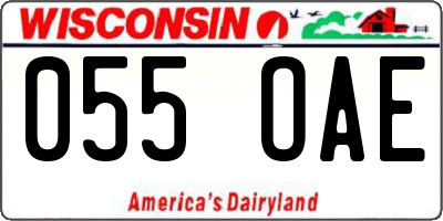 WI license plate 055OAE