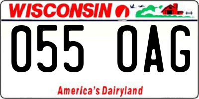 WI license plate 055OAG