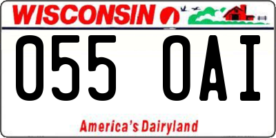 WI license plate 055OAI