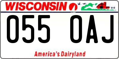 WI license plate 055OAJ