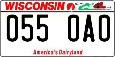 WI license plate 055OAO