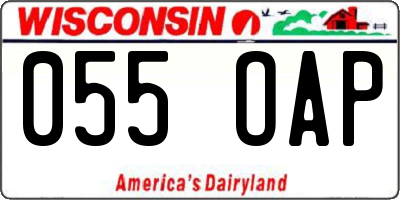 WI license plate 055OAP