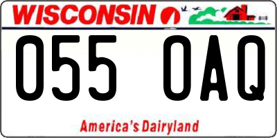 WI license plate 055OAQ