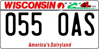 WI license plate 055OAS