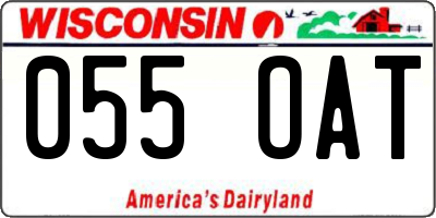 WI license plate 055OAT