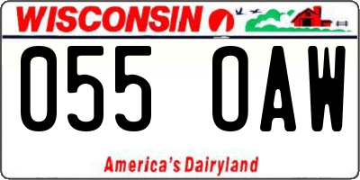 WI license plate 055OAW